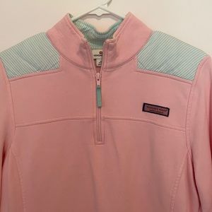 Vineyard Vines Shep Shirt Pink Blue Seersucker Womens Zip Up